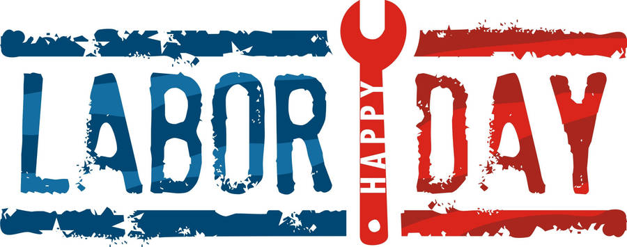 Grunge Happy Labor Day Logo Wallpaper