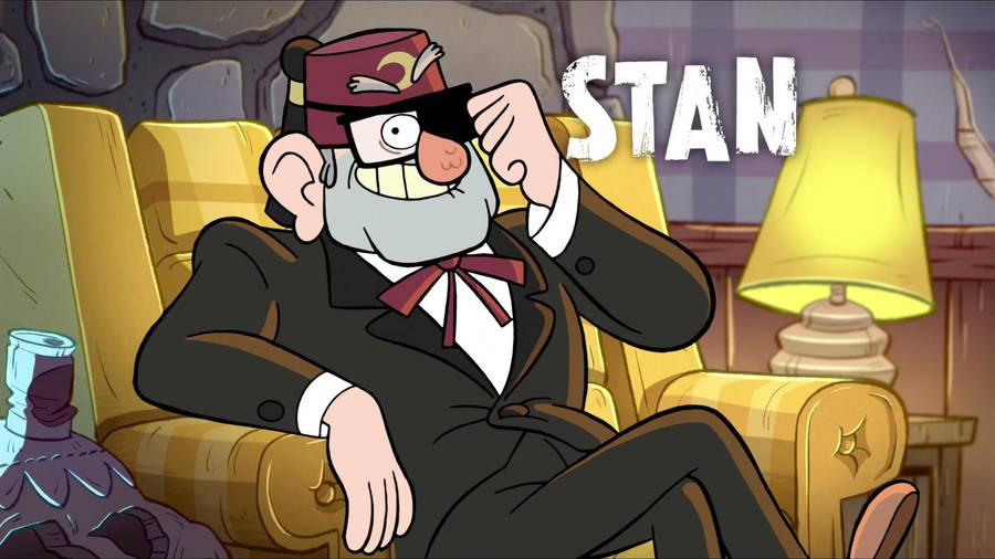 Grunkle Stan In Sofa Wallpaper