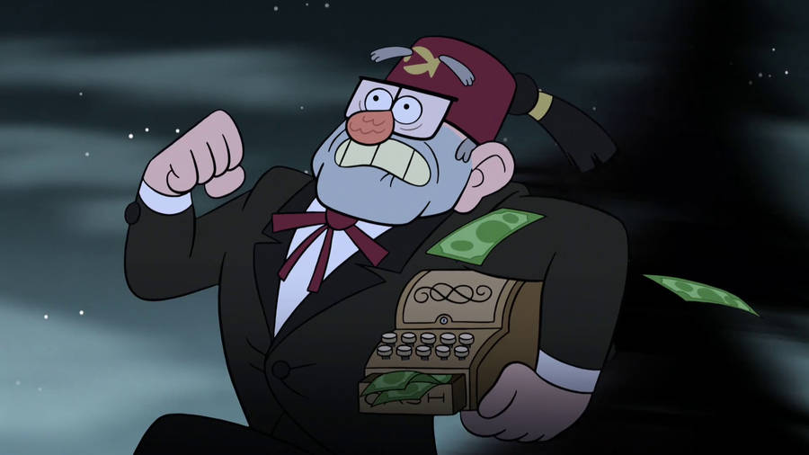 Grunkle Stan With Cash Register Wallpaper