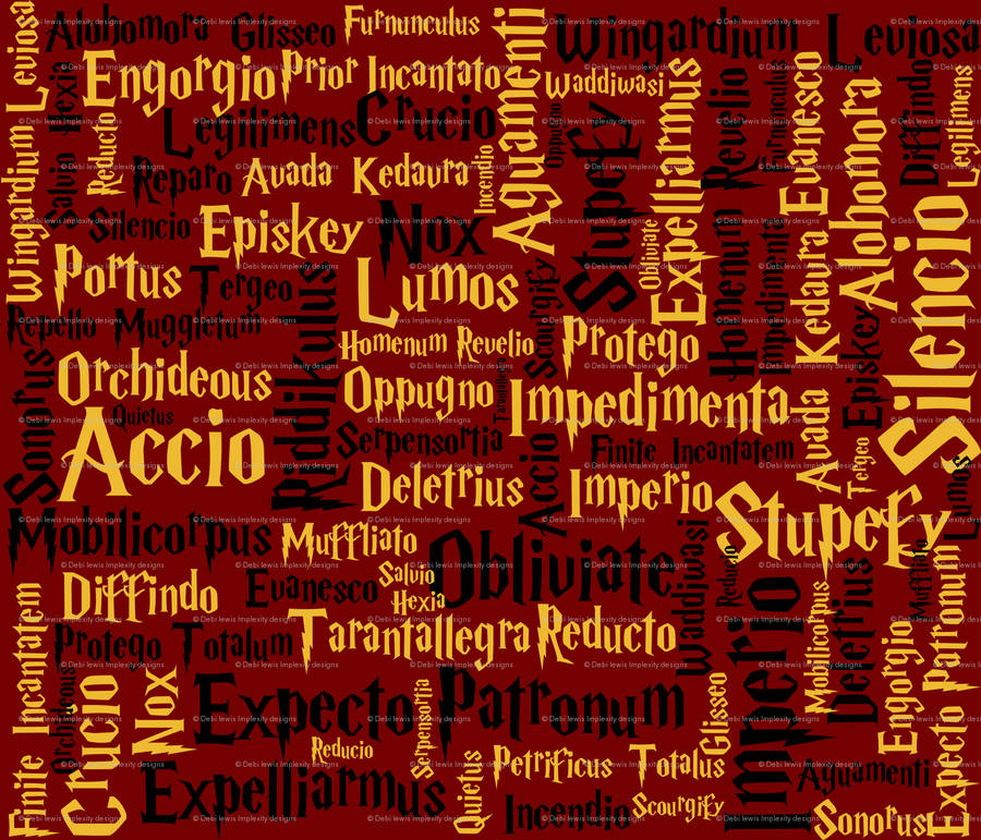 Gryffindor House Spell Collage Wallpaper