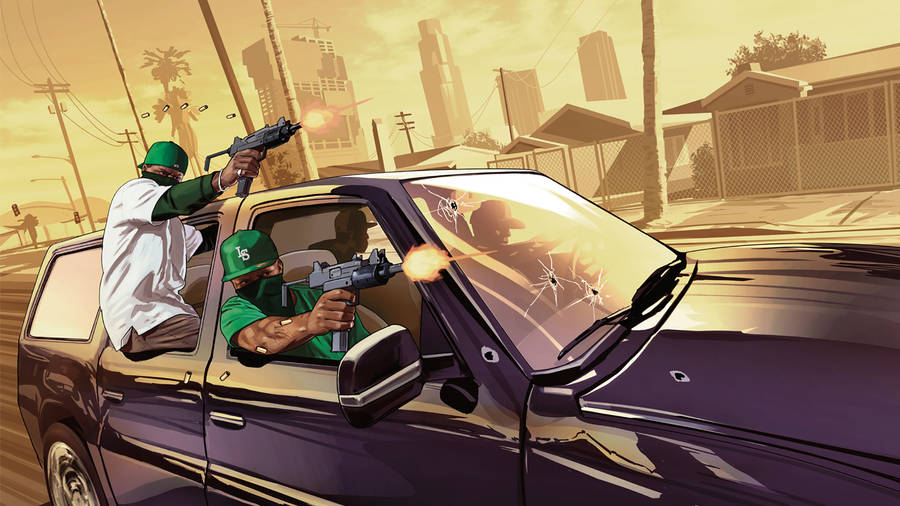 Gta Sa 4k Car Shooting Wallpaper