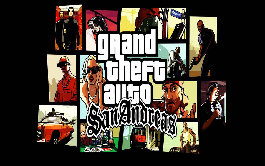 Gta Sa 4k Collage Poster Wallpaper