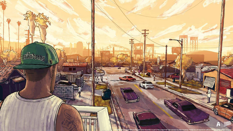 Gta San Andreas Man Looking Around Wallpaper