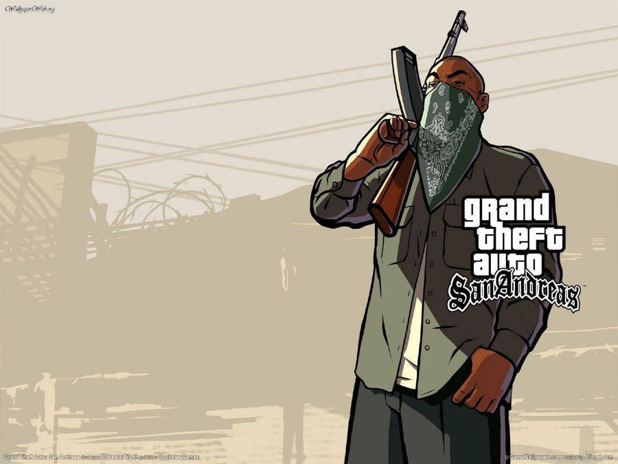 Gta San Andreas Man With A Gun Wallpaper