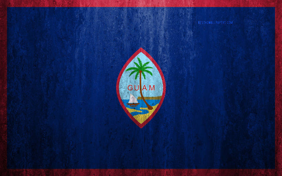 Guam Flag On The Wall Wallpaper