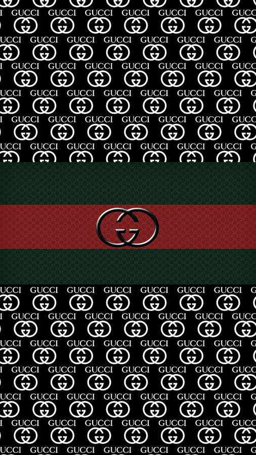 Gucci Classic Designer Stripe With Logo Wallpaper