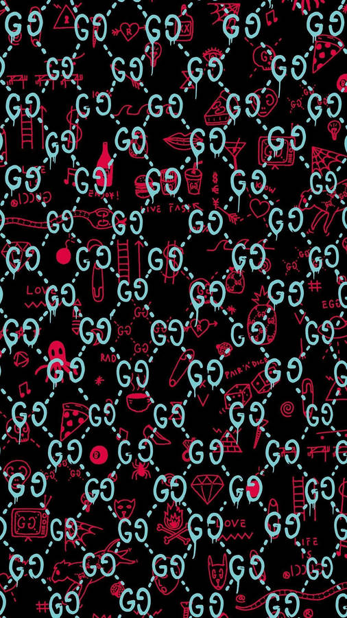 Gucci Graffiti Pattern Wallpaper