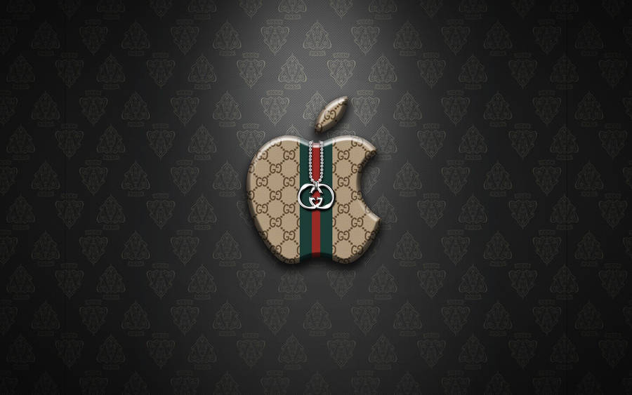 Gucci Pattern Apple Logo Wallpaper