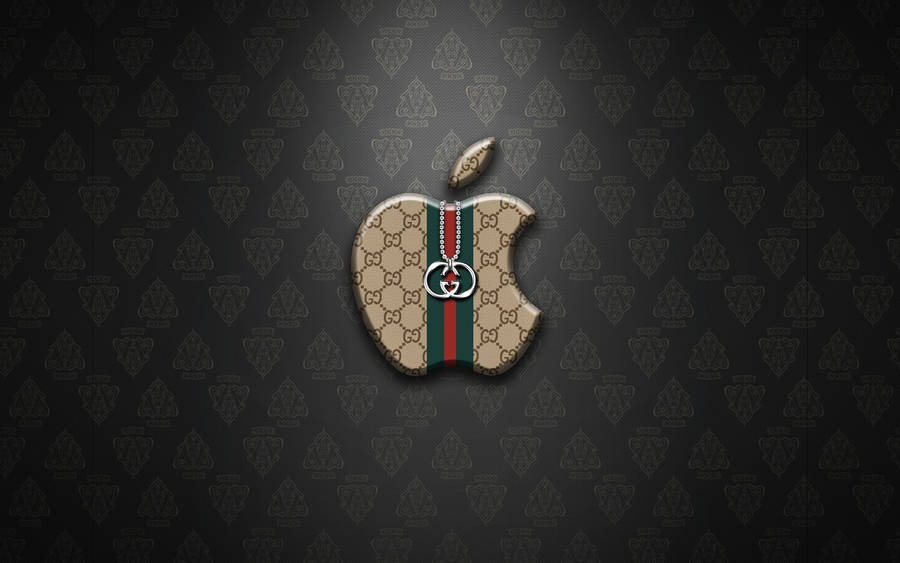 Gucci Styled Apple Logo Wallpaper Wallpaper