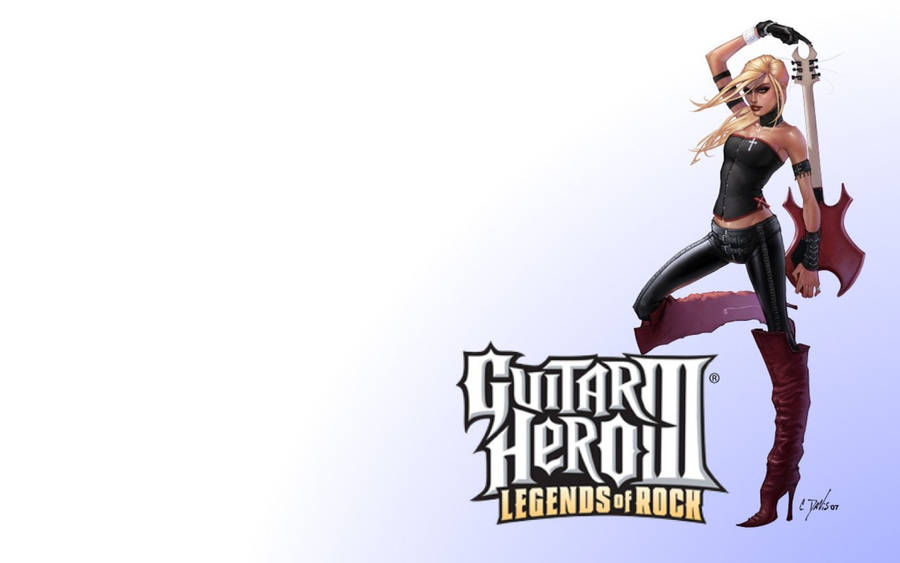 Guitar Hero Woman With Guitar Poster Wallpaper