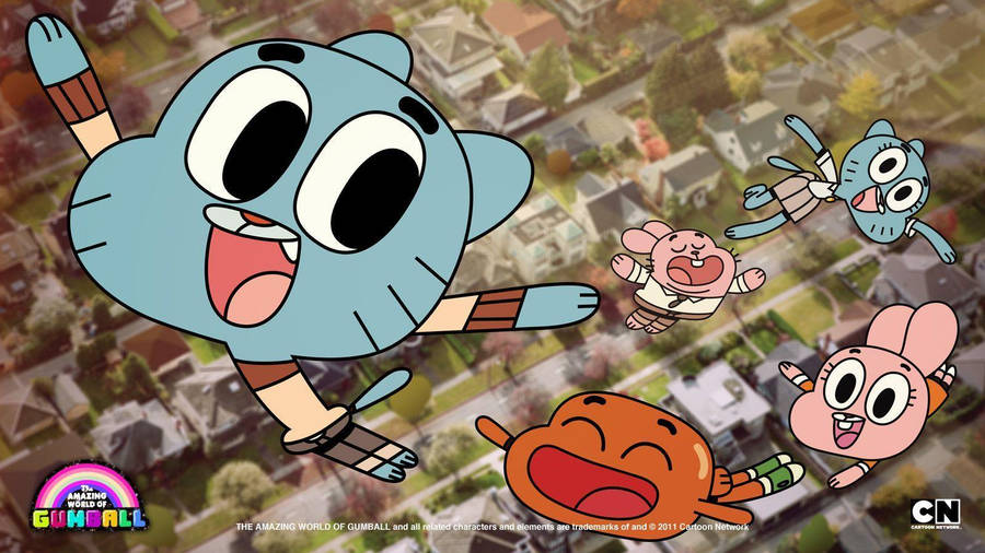 Gumball Flying Family Wallpaper