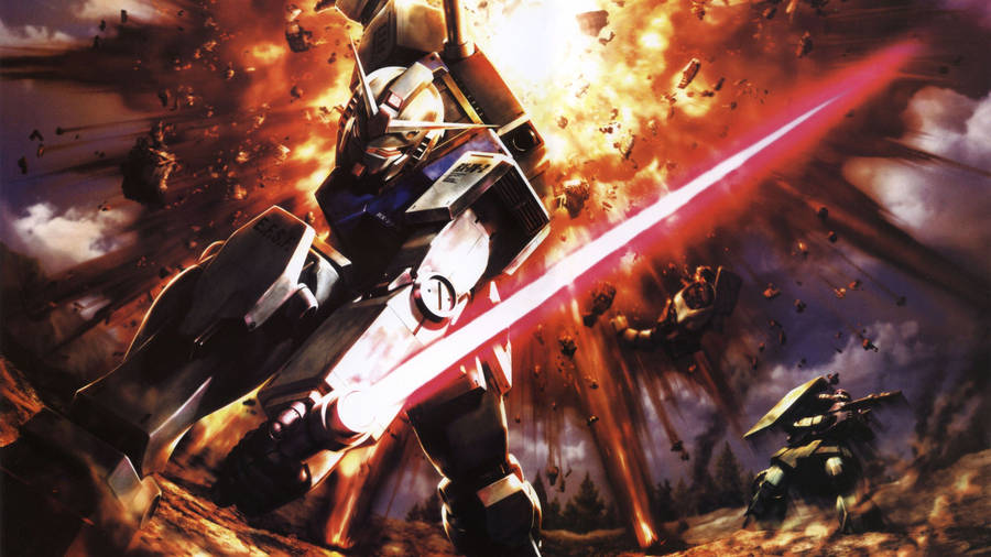 Gundam In Action Art Wallpaper
