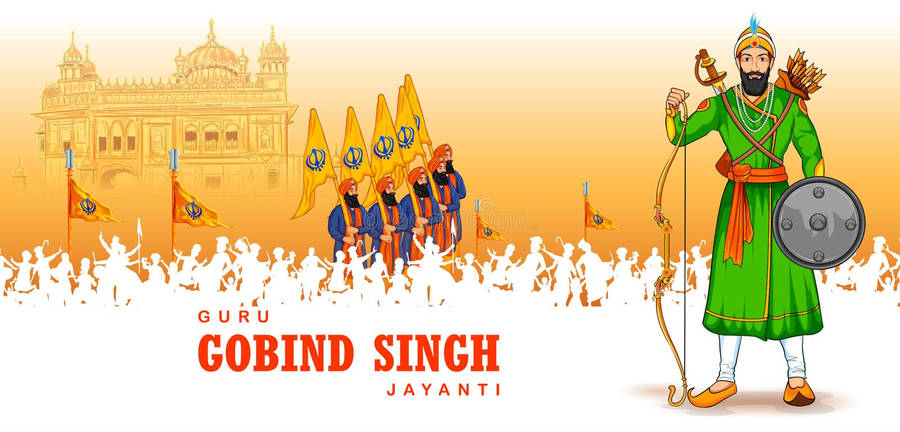 Guru Gobind Singh Ji With Soldiers Wallpaper