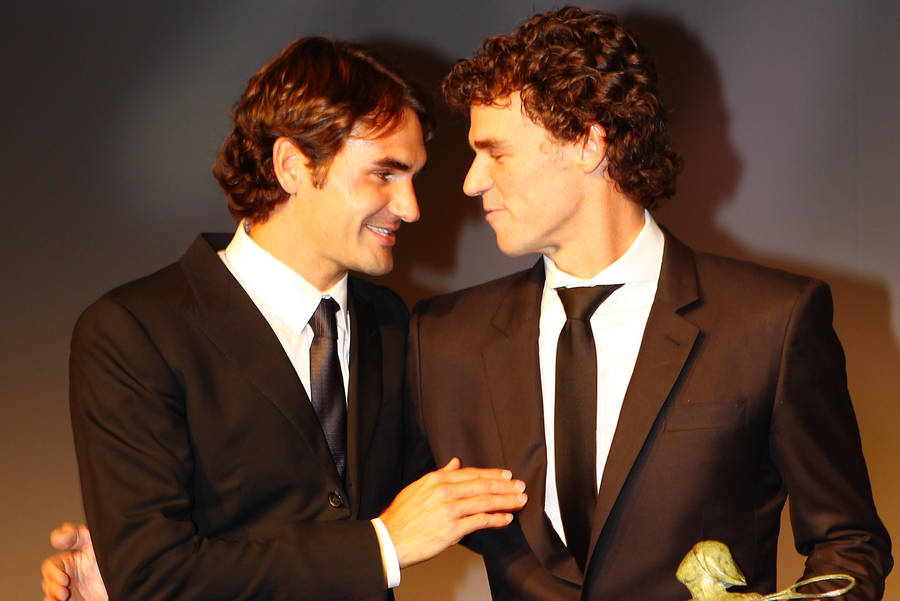 Gustavo Kuerten With Roger Federer Wallpaper