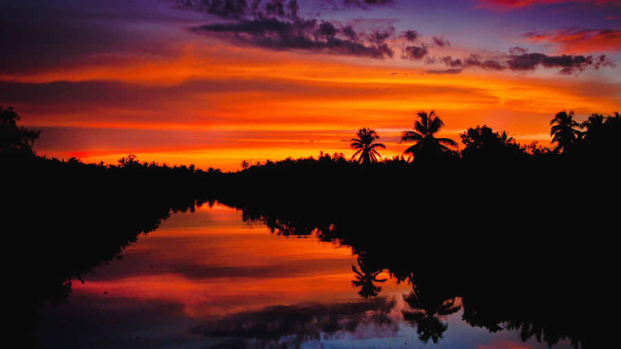 Guyana Sunset Reflections Wallpaper