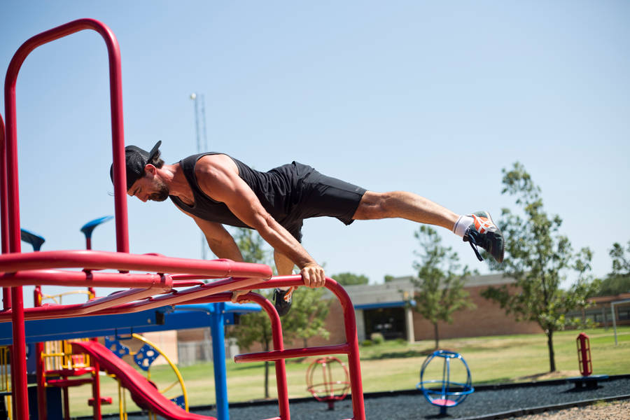 Gymnastics Planche At Park Wallpaper