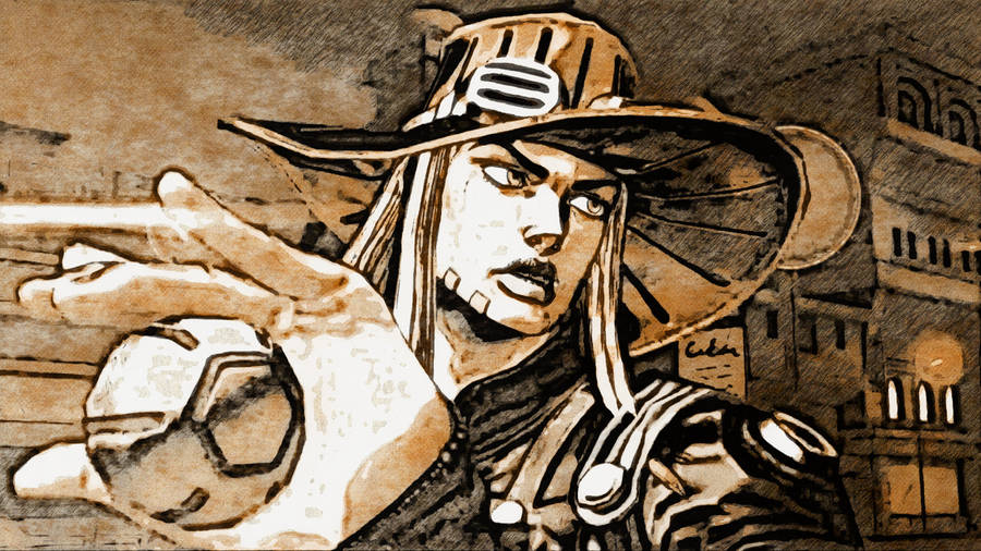 Gyro Zeppeli Vintage Art Wallpaper