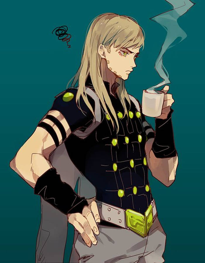 Gyro Zeppeli With Coffee Wallpaper