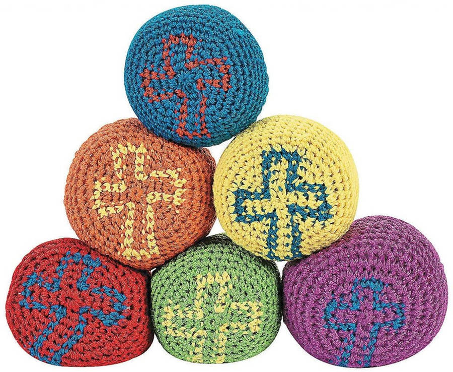 Hacky Sack Crochet Cross Pastel Wallpaper