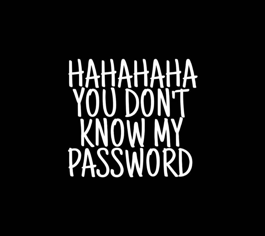 Hahaha You Don't Know My Password Wallpaper