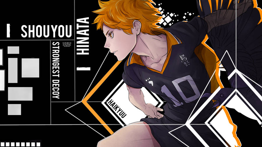 Haikyuu Hinata In Black Wallpaper