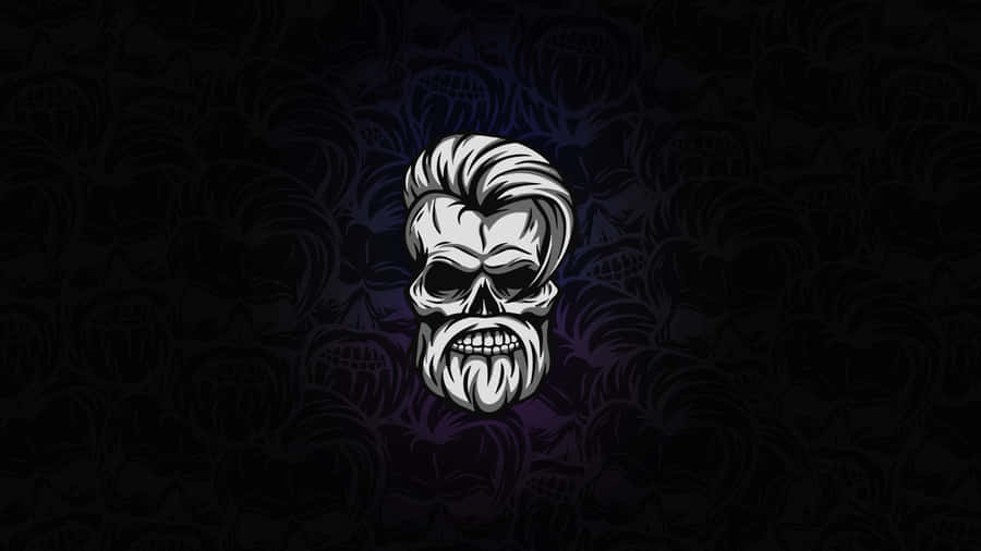Hair On Black Skeleton Wallpaper