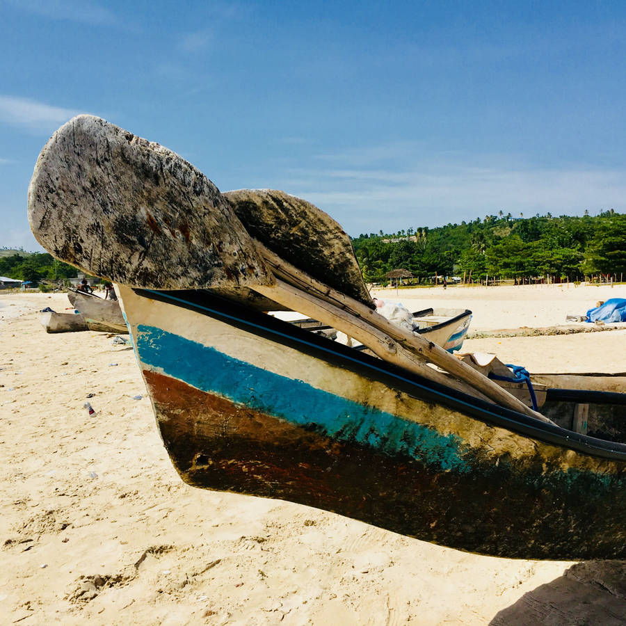 Haiti Worn Boat Wallpaper