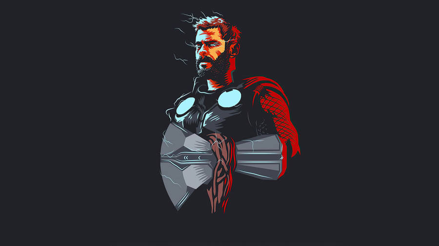 Half Body Digital Art Of Thor Superhero Wallpaper