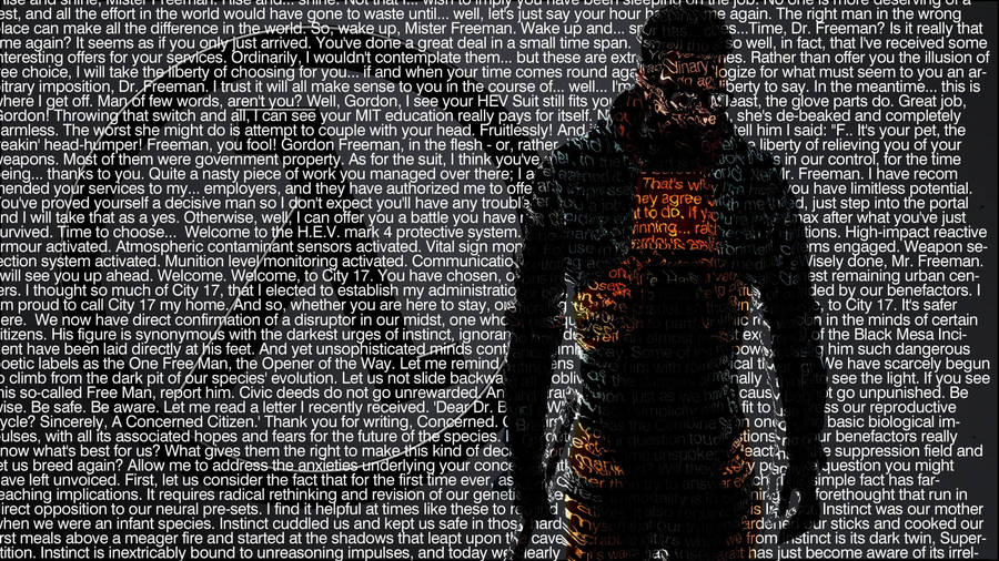 Half-life Gordon Freeman Text Art Wallpaper