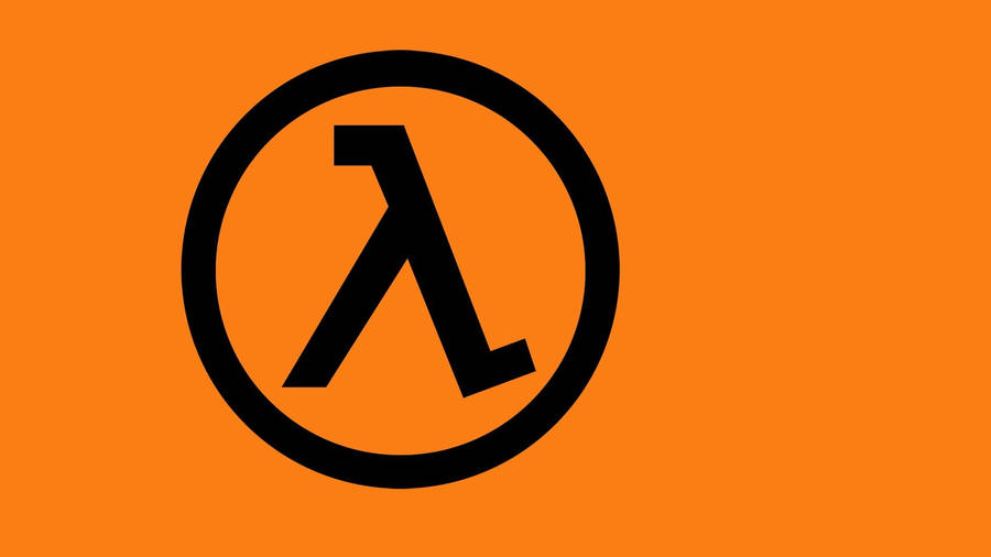 Half-life Lambda Logo On Orange Wallpaper