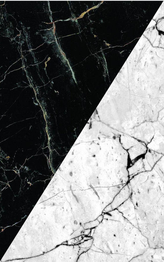 Half White Half Black Marble Iphone Wallpaper