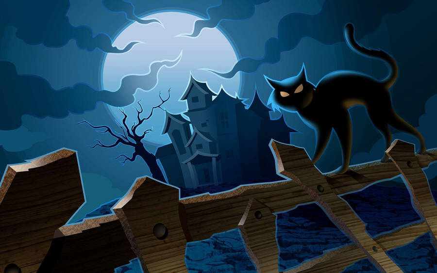 Halloween Cat For Laptop Screen Wallpaper