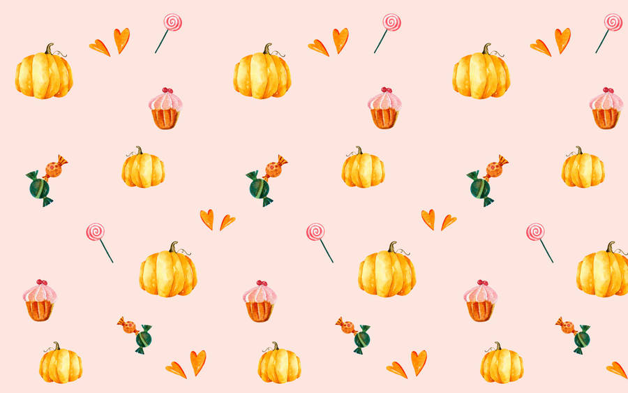 Halloween Pumpkin Plain Pink Wallpaper