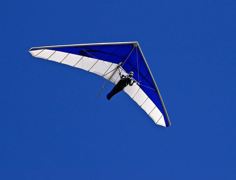 Hand Gliding Blue And White Air Glider Wallpaper