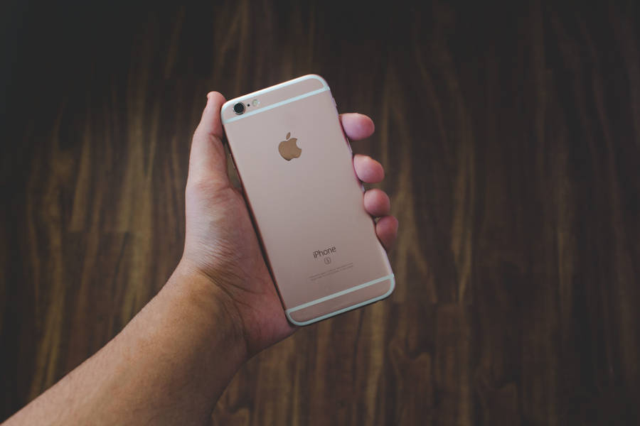 Hand Holding Rose Gold Iphone 6 Wallpaper