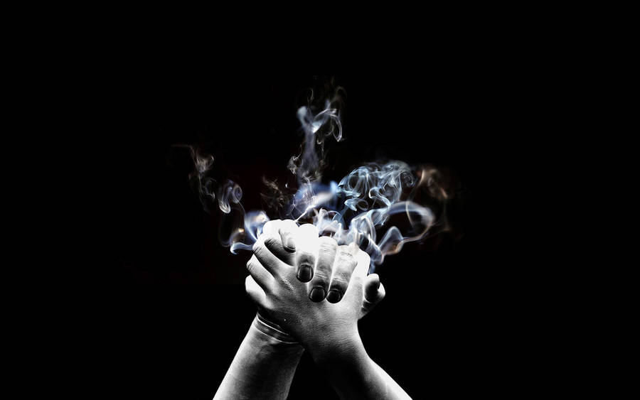 Hands Smoke Cool Black Wallpaper