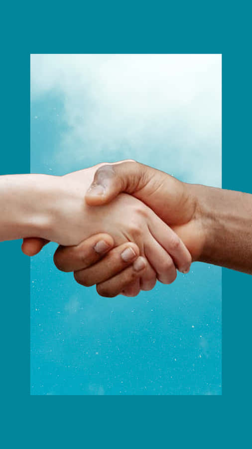 Handshake On Blue Background Wallpaper