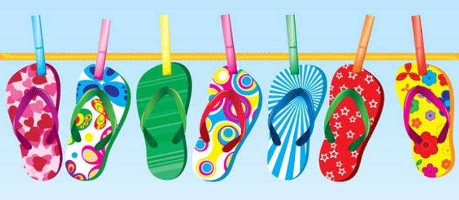 Hanged Assorted Slippers Facebook Cover Wallpaper