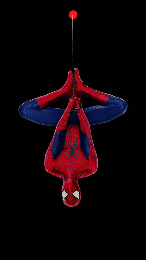 Hanging Spider-man Redmi Note 9 Punch Hole Wallpaper