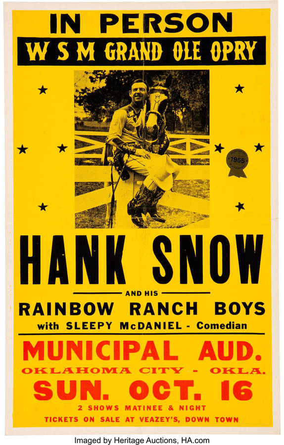 Hank Snow Oklahoma Yellow Poster Wallpaper