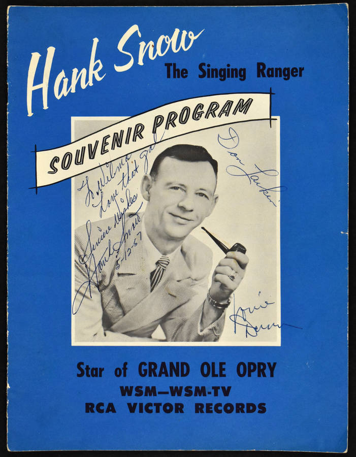 Hank Snow Singing Ranger Autograph Wallpaper