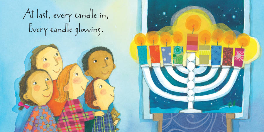 Hanukkah Menorah Kids Art Wallpaper