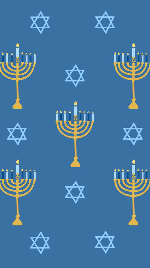 Hanukkah Menorah Star Pattern Wallpaper