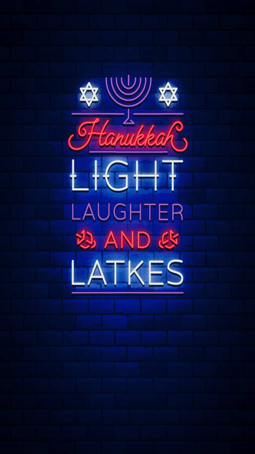 Hanukkah Neon Aesthetic Wallpaper