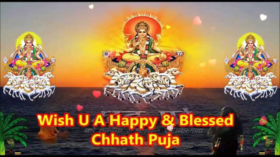 Happy And Blessed Chhath Puja Background Wallpaper