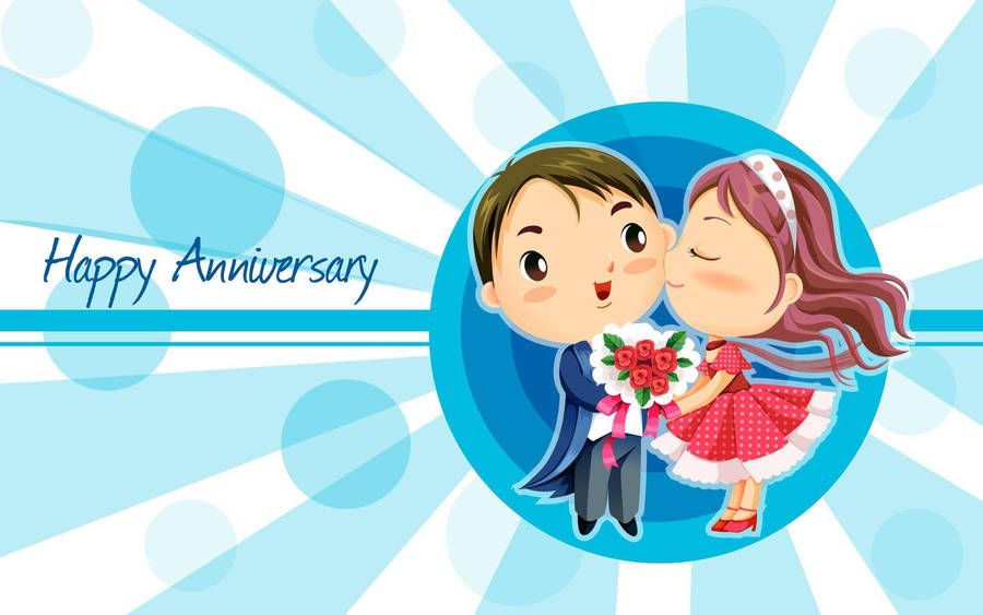 Happy Anniversary Couples Graphic Art Wallpaper