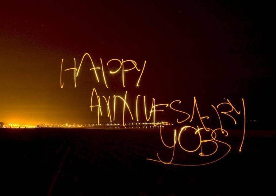 Happy Anniversary Long Exposure Message Wallpaper