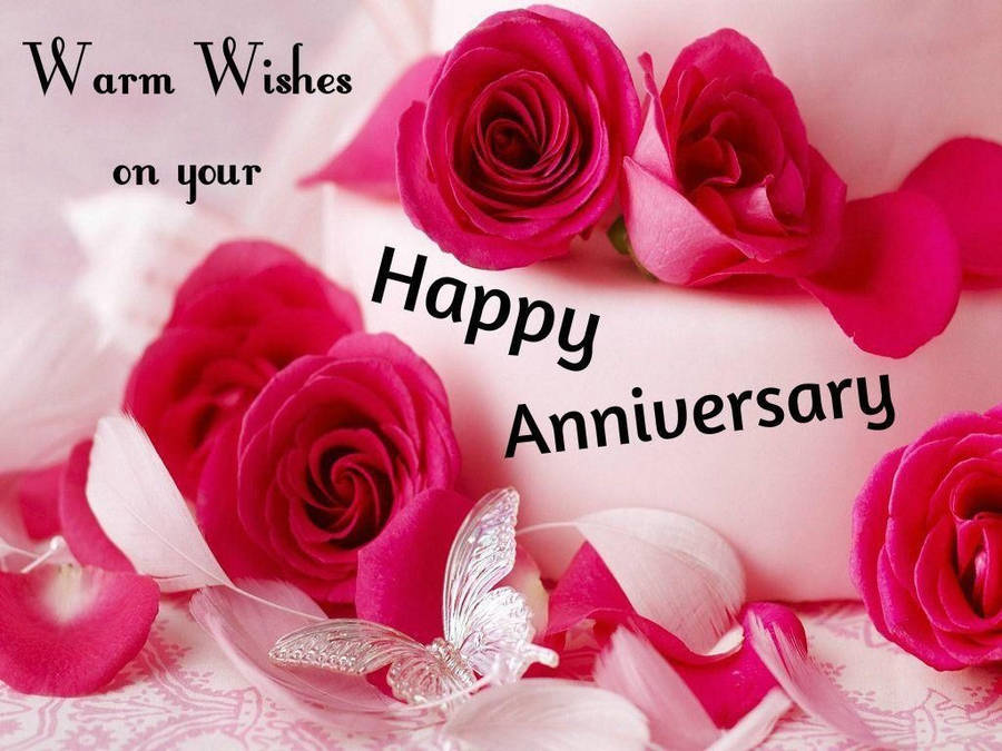 Happy Anniversary With Roses Wallpaper