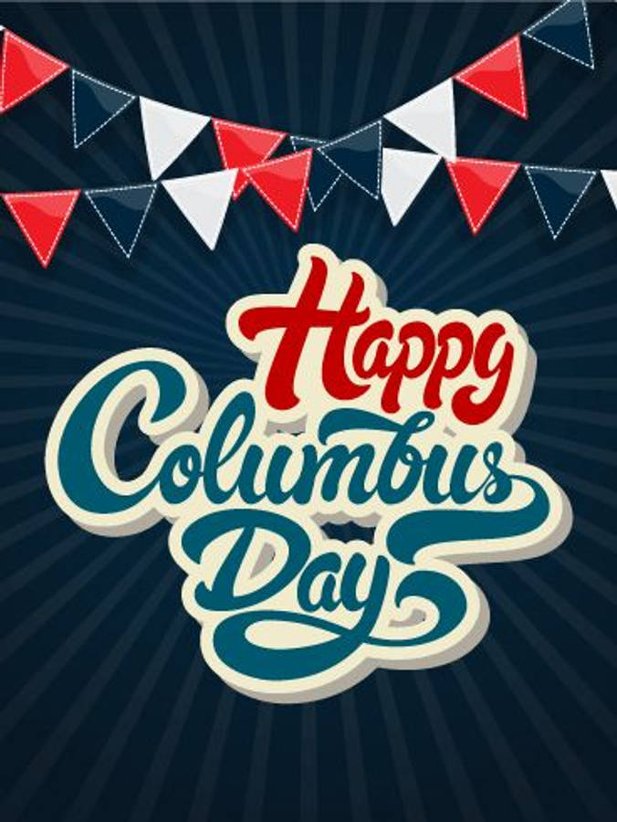 Happy Columbus Day Banner Wallpaper