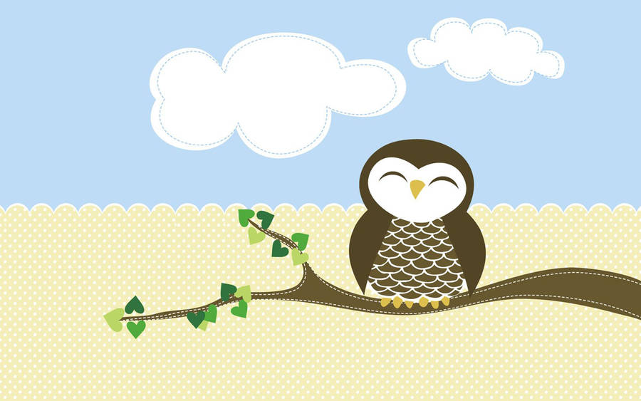 Happy Cute Owl Wallpaper